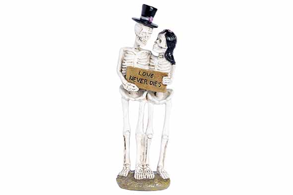 Skelett love never dies natural 6 x 5 x H 20 cm resin