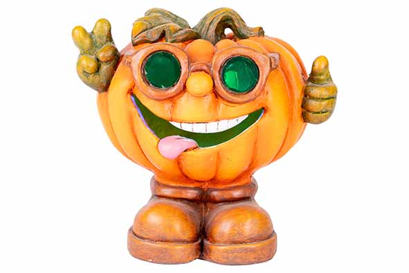 Pompoen kleurwisselend LED-gezicht oranje 22 x 16 x 21 cm, magnesium