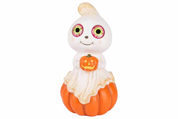 Spook led ogen wit oranje 24 x 24 x 44 cm magnesium