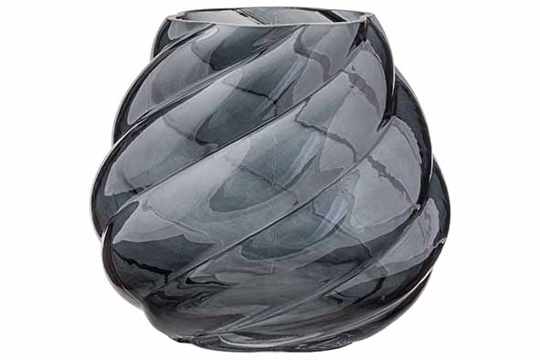 Vase Liora transparent grau 20 x 20 x 18 cm Glas