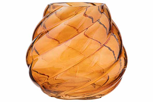 Vaas Liora glas amber 20 x 20 x 18 cm