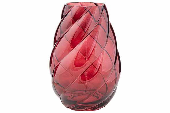 Vase Liora transparent bordeaux 18 x 18 x 26,5 cm Glas