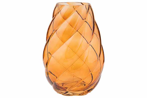 Vaas Liora transparant amber 18 x 18 x 26,5 cm glas