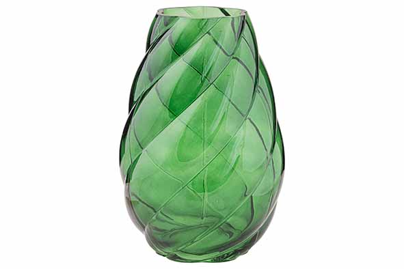Vase Liora transparent grün 18 x 18 x 26,5 cm Glas