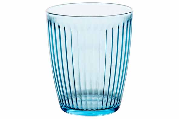 Lyra tumbler 32 cl set van 4 azure blue Ø 8,4 cm, H 9,8 cm