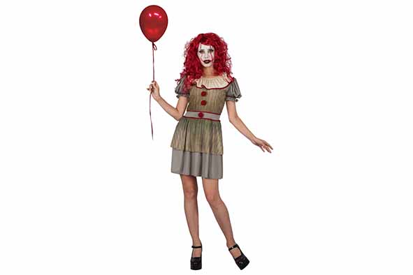 Clownskleid Erwachsene grün Polyester