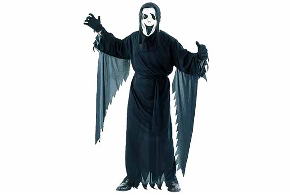 Kostuum adult TU Scream zwart-wit, rechthoekig, textiel, 20 x 2 x 30 cm