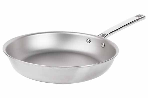 Zero braadpan D24 cm 3PLY anti-aanbak zilver