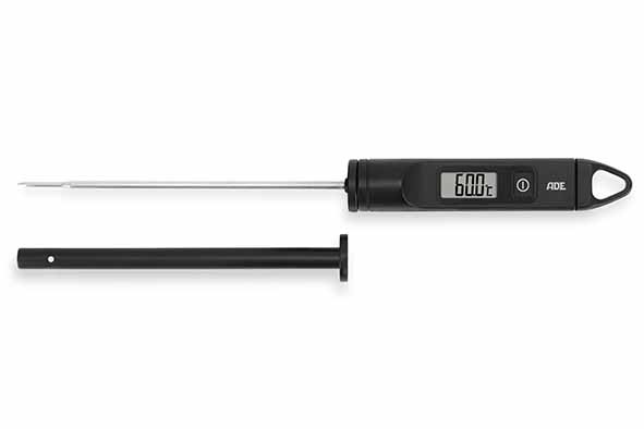 Bbq Thermometer digitales Fleischthermometer schwarz bis 200 °C, 22,4 x 1,8 x 1,8 cm