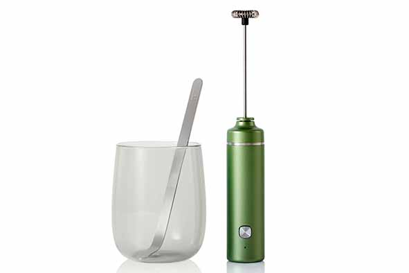 Lot de 3 Chado : mousseur à lait, cuillère à matcha et verre