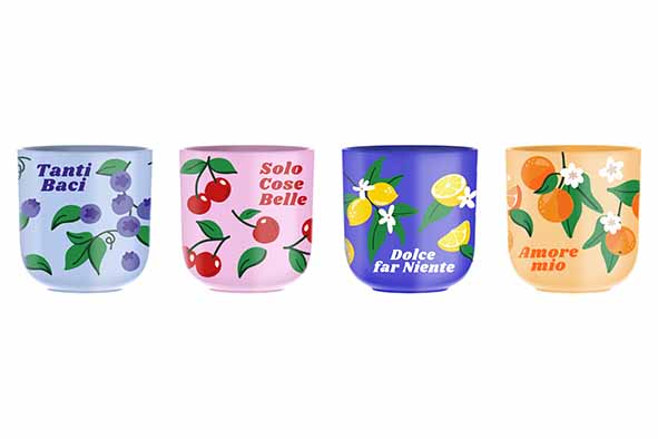 Mercato Della Frutta Tasse, 4er-Set, 4 verschiedene Dekore