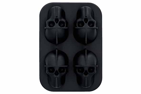 Moule à glaçons Halloween crâne pour 4 pièces, silicone