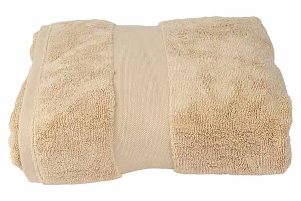 Badlaken puur 650 gsm sand 100 x 200 cm katoen