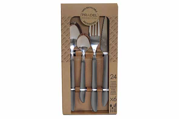 Pradel Essentiel Vibrato Besteckset 24-teilig Grau 18/0 PP-Griff