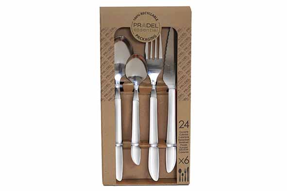 Pradel Essentiel Vibrato bestekset 24-delig wit 18/0 handvat PP
