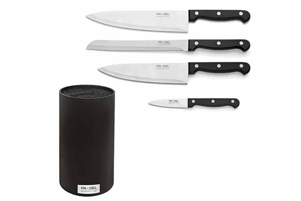 Pradel Essentiel Universel messenblok 4-delig zwart soft touch 12 x 34 cm