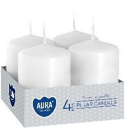 Set van 4 kaarsen wit 55 g 6 x 3,8 x 3,8 cm