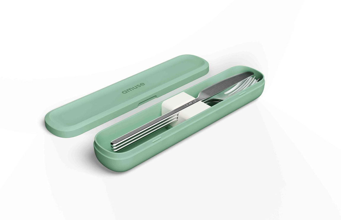 Nello bestekset on-the-go sage 19,7 x 4,3 x H 2,7 cm