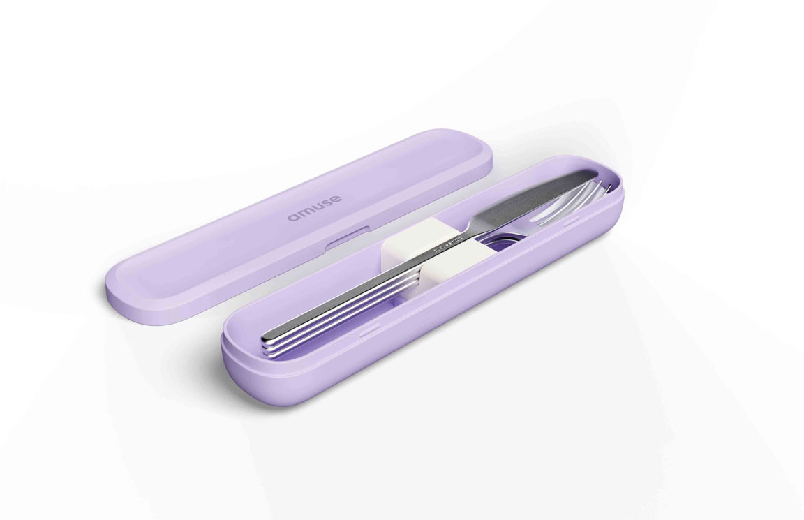 Bestekset Nello on-the-go Sage 19,7x4,3xH2,7 cm