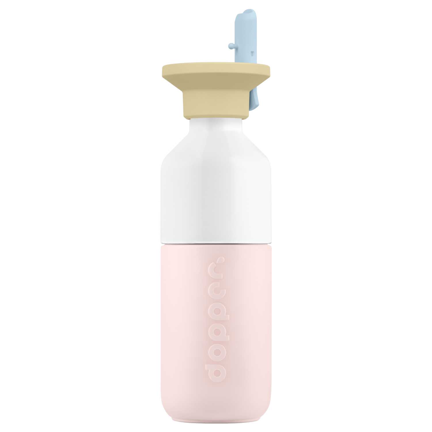 Dopper Steel drinkfles 350 ml soft pink flip straw