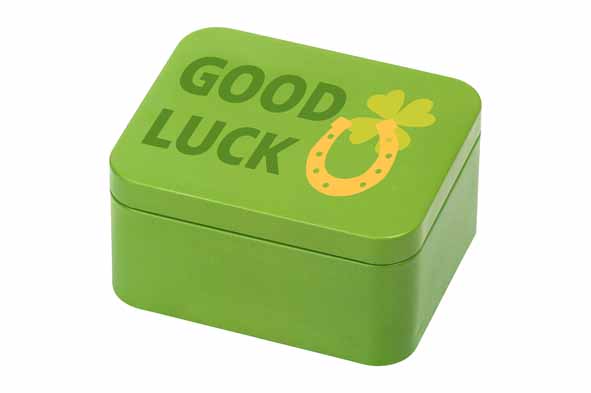 Colour Kitchen giftbox appelgroen 'Good Luck', 12 x 10 x 6 cm
