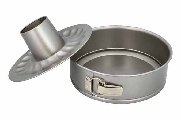 Bakers Best springvorm Ø 26 cm, H 8,5 cm, incl. vlakke en trechterbodem