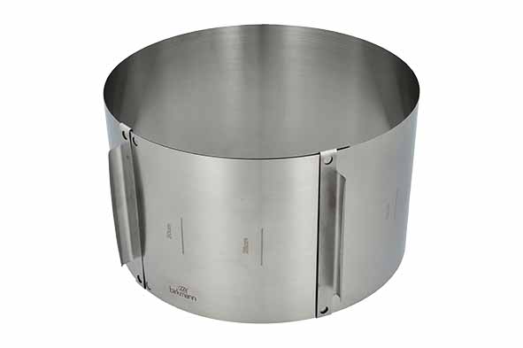 Bakers Best taartring Ø 16-30 cm, hoogte 15 cm, met maataanduiding
