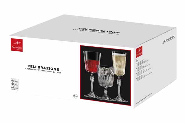 Set van 18 wijnglazen Celebrazione transparant glas