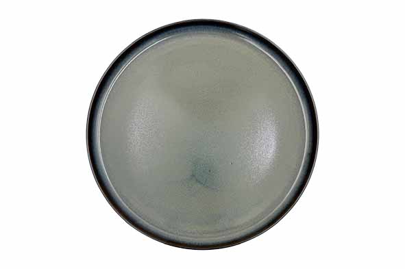 Graphite plat bord edge Ø 27 cm steengoed groenbruin