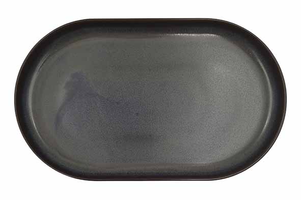Graphite ovaal bord 25 x 15 cm steengoed groenbruin