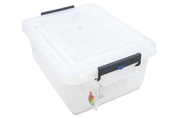 Opbergbak 40 l met deksel transparant 53 x 41 x 23,5 cm