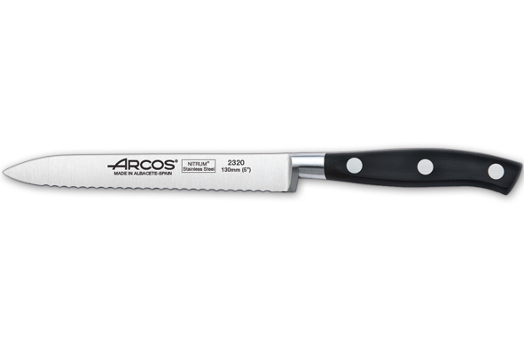 Riviera tomato knife 130 mm serrated metal black