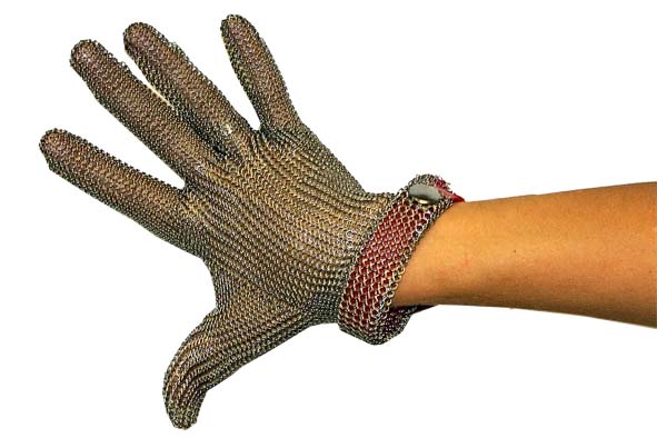 Metal protective glove medium grey 29.5 x 12 x 3 cm