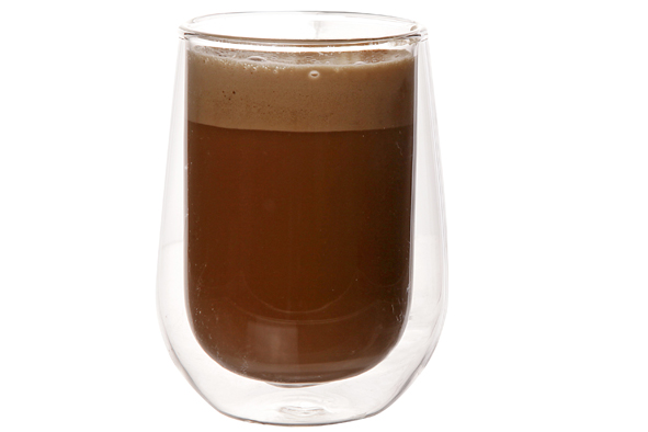 Borosilicate koffieglas set van 2, Ø 6,3 x 10 cm, dubbelwandig glas, transparant
