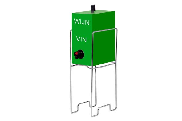 Support pour boîte à vin 3 l, 18 x 11 x 35,5 cm, gris