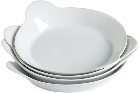 Eierplank porselein set van 4 Ø 18 cm wit