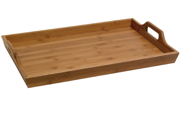 Serveerblad met handvatten bamboe 45 x 30,5 x H 6 cm