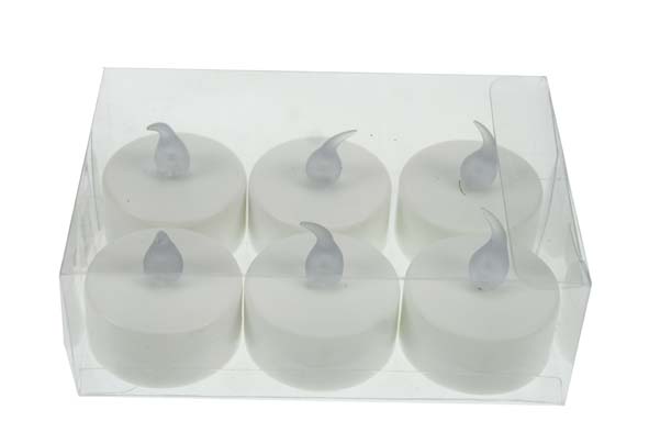 LED theelichtje set van 6 in pvc-box
