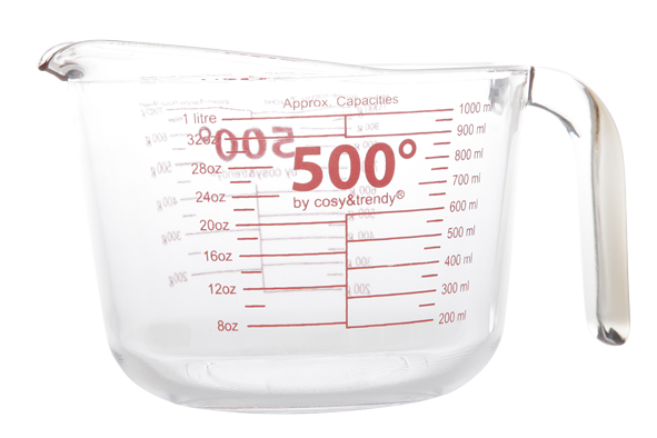 500° maatbeker glas transparant 1 l Ø 14 cm