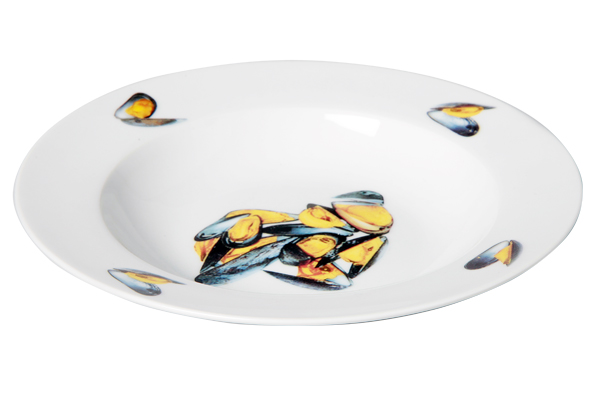 Mosselbord D 21,5 x H3 cm (set 6) deco
