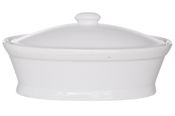 Patépot met deksel, porselein, wit, 500 ml