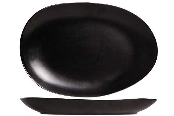 Vongola plat bord zwart 35,5 x 24,8 cm
