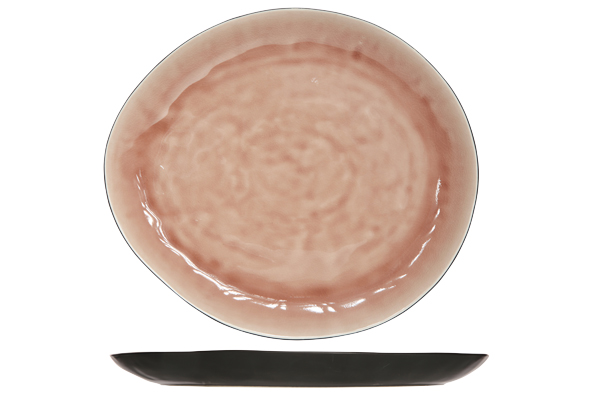 Laguna Old Rose ovaal bord roze steengoed 32 x 28,3 x 2,5 cm