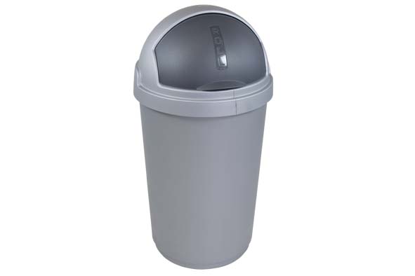 Roll Bullet Bin Abfalleimer 50 l silber anthrazit 39 x 39 x 69 cm