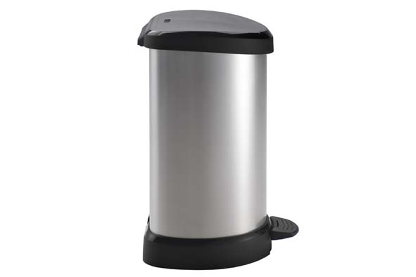 Pedalenemmer 20 l zilver-zwart