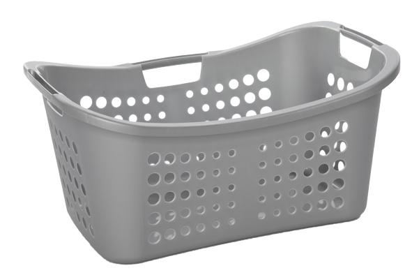 Victor Wäschekorb ergonomisch silber 50 l 59 x 38,5 x 24,4 cm