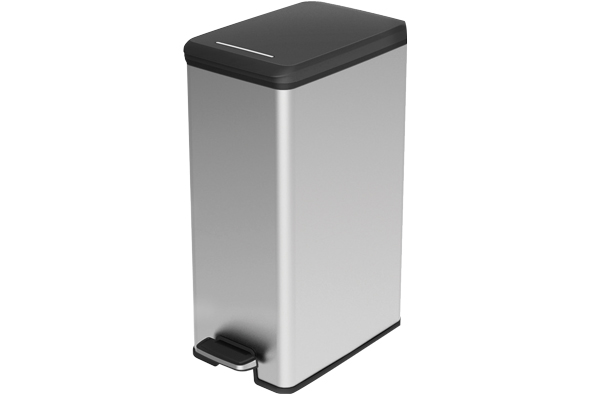 Decobin Slimbin pedaalemmer, 40 l, zilver, 25 x 42 x 61 cm