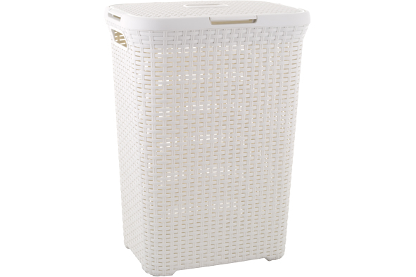 Natural Style Wäschebox, Vintage-Weiß, 60 l
