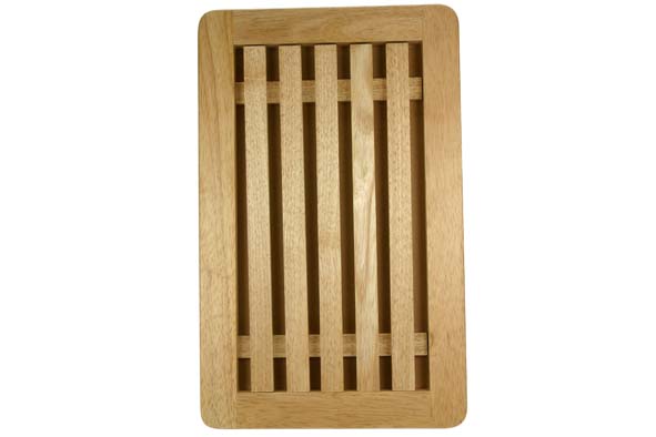 Broodsnijplank met opvangbakje rubberhout 38,5 x 24,2 x 1,5 cm