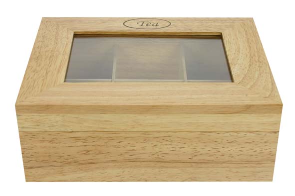 Teebox mit 6 Fächern 23,8 x 18,8 cm Holz